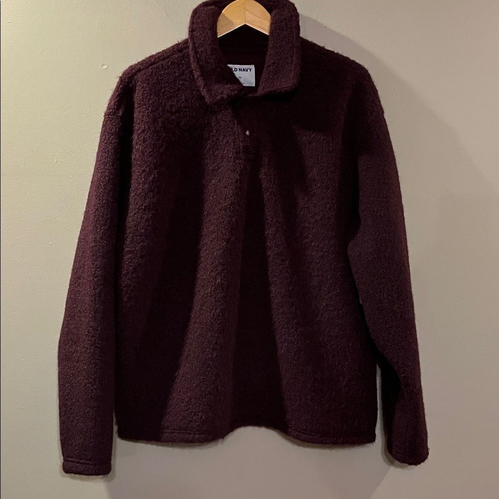 Old Navy Burgundy Fleece Sweater